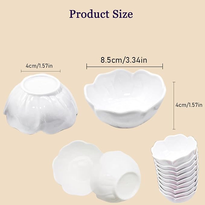 10 Pcs Essential Oil Bowl Set, 3.34 Inch Petal Mask Bowls Beauty Tool Skin Care Bowl Diy Face Mask MixingBowl for Home Salon, Pigment Preparation