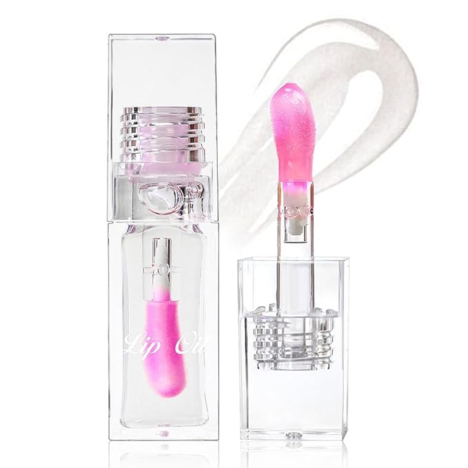 Magic Color Changing Lip Oil,Clear to Pink Moisturizing Magic