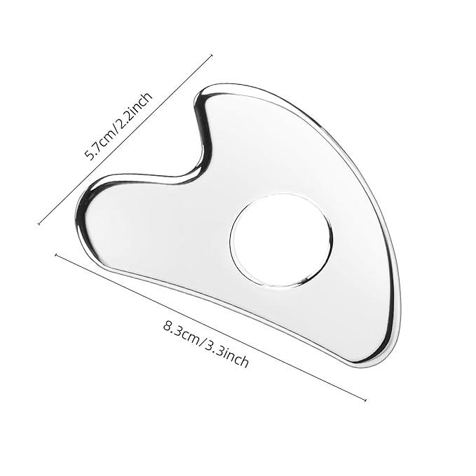 BTYMS Gua Sha Facial Tools Stainless Steel, Heart Shaped Guasha Tool with Hole， Metal Face Sculpting Tool Skin Care Massage Scraper