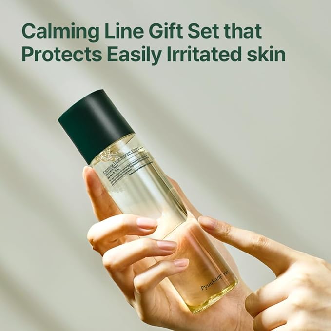 Pyunkang Yul Calming Line Gift Box Set - Korean Facial Skin Care Essential for Daily Moisturizing, Safe on Acne Prone & Sensitive Skin, Vegan & Cruelty Free