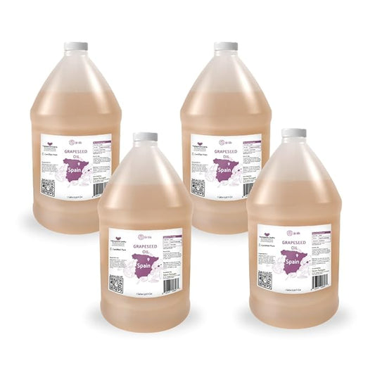 Grapeseed Oil - Pure Grapeseed oil for Skin - 100% Pure Carrier Oil for Hair, Face, and Skin - Direct from EIR Oils in the Beautiful Spanish Countryside (4 Gallons)