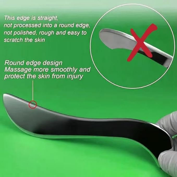 Muscle Scraper Stainless Steel Gua Sha Scraping Massage Tool Set IASTM Tools Great Soft Tissue Mobilization Tool(6pcs)
