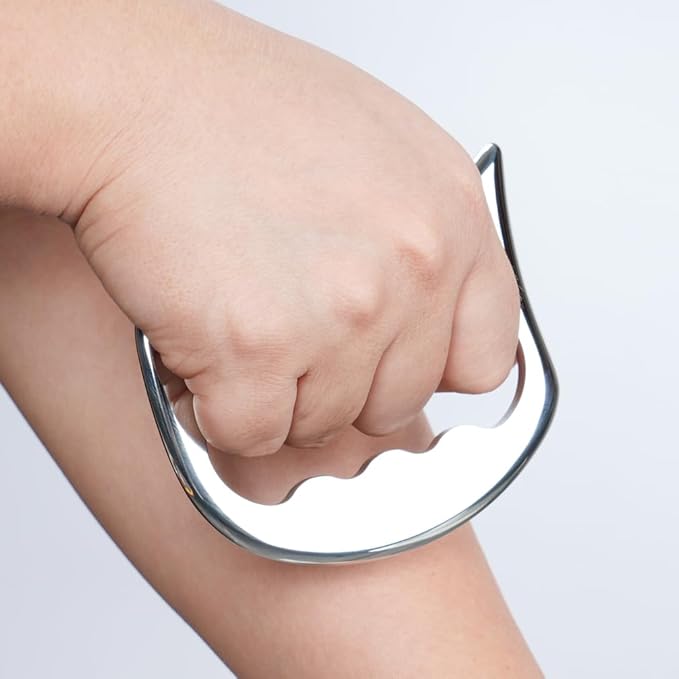 STICKON 2 in 1 Stainless Steel Gua Sha Muscle Scraper Tools Set,Physical Therapy Tools,Muscle Scraping Tool,Massage Scraper,IASTM Tools, Guasha Massage Scraper (STICKON-63)