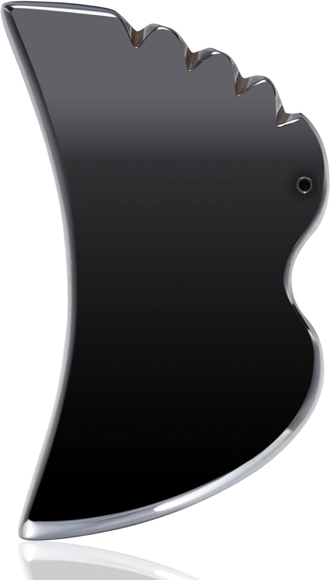 HOTACE Gua Sha Face Massage Beauty Tool Natural Terahertz Energy Stone Guasha Scraping Facial Massager for Spa Body Relaxing