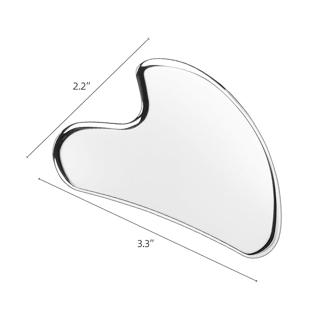 BTYMS Gua Sha Facial Tools, Heart Shaped Guasha Tool Stainless Steel Face Sculpting Tool