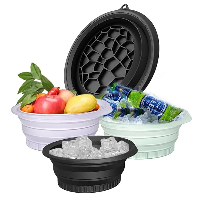 Facial Ice Bath Bowl with Built-In Ice Tray – Collapsible Cold Plunge Bowl, Portable Face Ice Therapy for Puffiness Reduction & Glowing Skin (Purple)