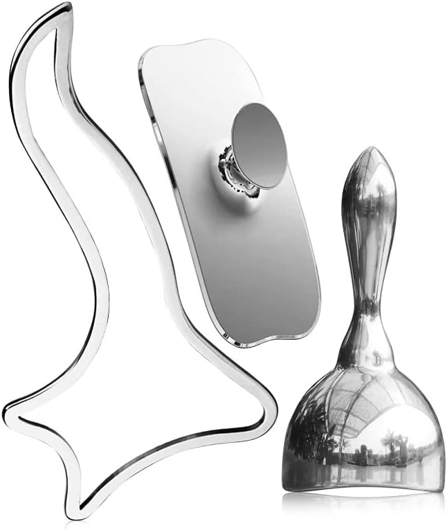 ONUEMP 3-in-1 Stainless Steel Massage Therapy Tools - Ice Gua Sha Muscle Scraper, Fascia Brush & Body Sculpting Cup, Maderoterapia Kit Colombiana for Lymphatic Drainage, Anti Cellulite, Deep Tissue