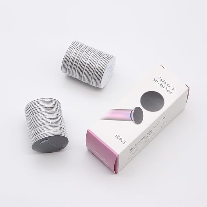 1 Box (60pcs) Replacement Sandpaper Pad Disks Discs (80 Grit&100 Grit) for Electric Foot File Callus Remover Machine