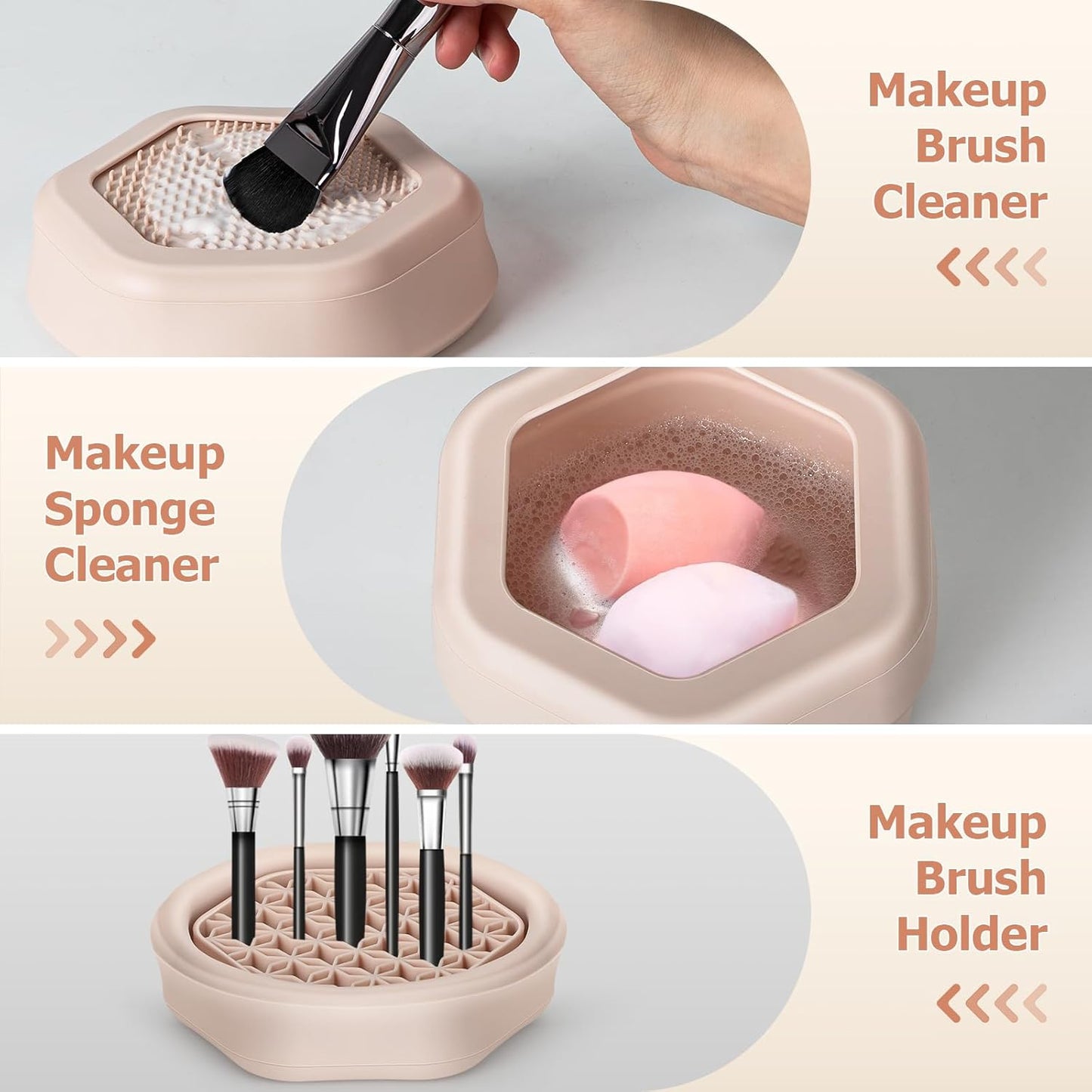 Makeup Brush Cleaner and Dryer Machine with Makeup Brush Holder, Fast Clean & Instant Dry, Portable Make up Brushes Cleaner Tool for All Size Foundation, Concealer & Powder Makeup Brushes Set