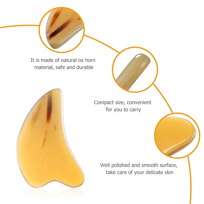 SUPVOX Gua Sha Scraping Massage Tool Natural Buffalo Horn Gua sha Board Therapy Massage Stones Anti Aging Anti Wrinkle