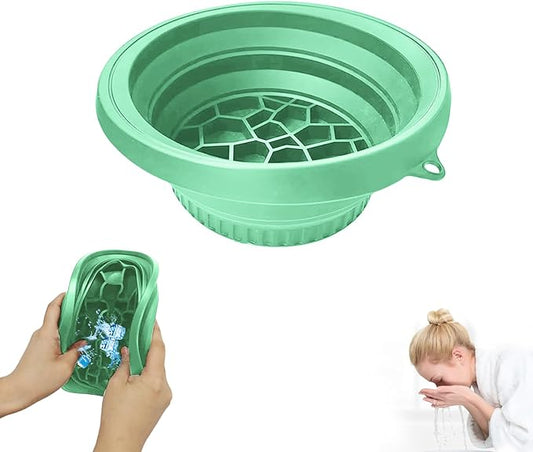 Ice Facial Folding Washbasin, Face Dunk Bowl Ice, Face Plunge Bowl, Silicone Facial Bowls Cold, for Home, Travel & Parties