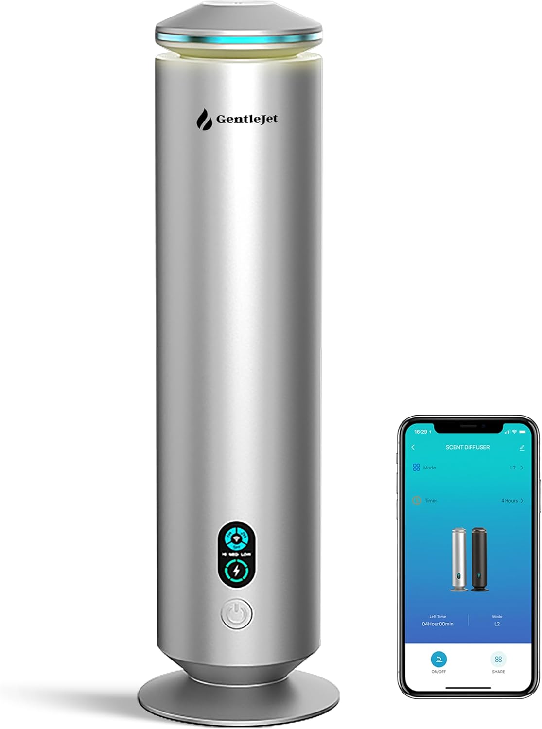 MajesticMist WiFi - Aluminum Waterless Essential Oil Diffuser with App Control, Scent Diffusers for Home, Room & Hotel, Quiet Aroma Diffuser 4oz, USB-C Powered with LED Display, 1000sq.ft