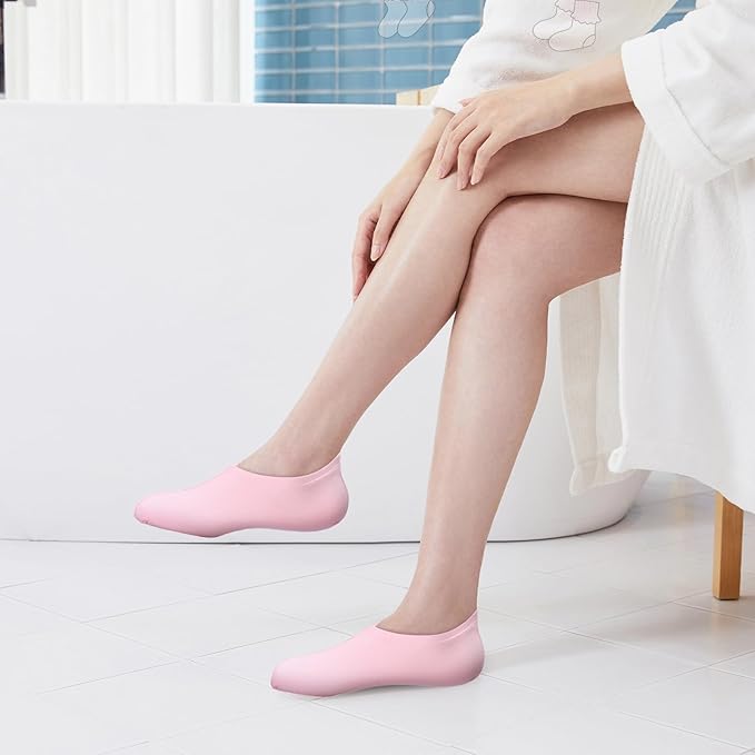 12 Pairs Moisturizing Socks Overnight for Dry Feet Cotton Spa Lotion Cotton Moisture Enhancing Cosmetic Moisturizing Socks for Women Men Foot Care Dry Cracked Feet(Nice,Pink)