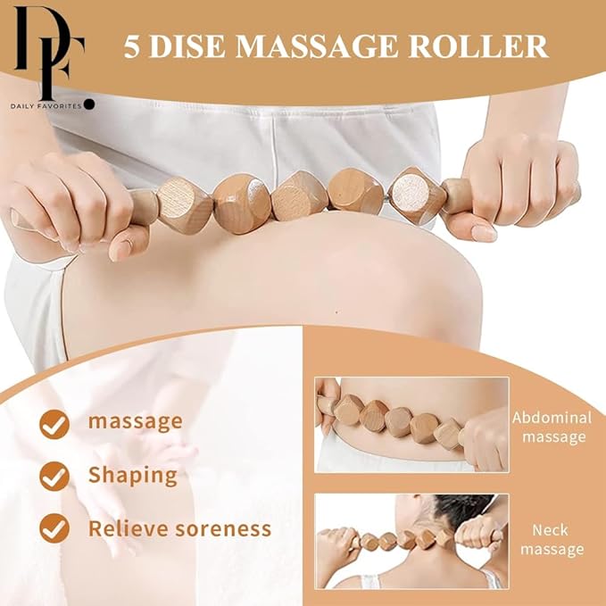 10-in-1 Wood Therapy Massage Tools – Lymphatic Drainage Massager Maderoterapia Kit Wooden Massager Body Sculpting Tools for Muscle Pain Relief - Wood Therapy Tools for Body Contouring and Shaping
