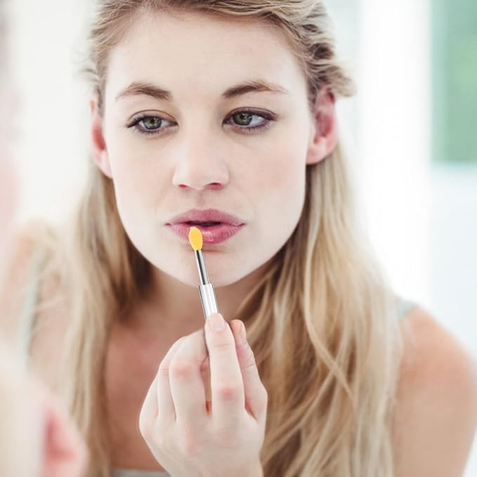 10pcs Reusable Silicone Lip Brushes with Lids Lip Mask Applicator and Applicator for Smooth Application Portable Design for Home Travel