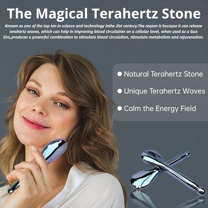 Terahertz Gua Sha Scraping Tools, Terahertz Stone Gua Sha Facial Tools, Energy Stone Point Massaging Gua Sha Tool for Back Legs Arms Neck Shoulder