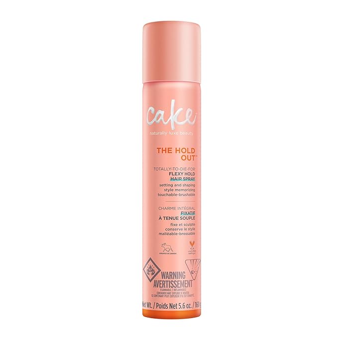 Cake Beauty Hairspray, The Hold Out – For Crunch Free Brushable, Touchable, Flexible Hold & Soft Volume – Vitamin E & Abyssinian Oil – For All Hair Types- 5.6 Oz.