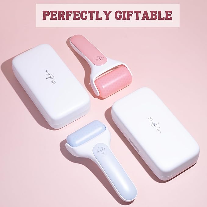 Ice Roller for Face Premium Facial Ice Roller with Carry Case and 2X Rollers for Long Lasting Cold - Eye Roller for Puffy Eyes & Cold Massage for Migraines