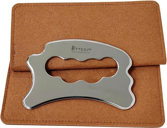 BYYDDIY Collector's Edition 8 in 1 Stainless Steel Gua Sha Muscle Scraper Tools Kit, Scraping Massage Tool,Massage Scraper Tools for Physical Therapy (Al-7in2)