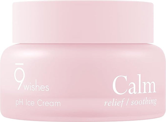 [9 wishes] Calm pH Ice Cream 1.7Fl. Oz, Soothing Cream After Sun Care - COOL DOWN - Sunburn Relief - Calm Irritated Senstive Skin Sunburn