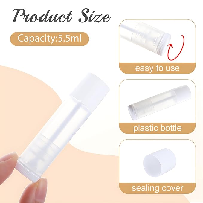 100 Pcs 5.5ml Bulk Empty Lip (clear)
