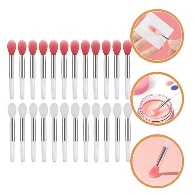 24pcs Silicone Lip Brush Lip Mask Applicator Makeup Brushes for Artists Beginners