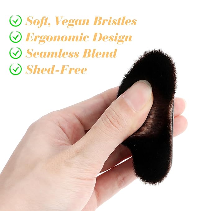 2 Pcs Self Tanning Brush Sunless Body Tanner Brushes Fake Tan Leg Makeup Foundation Brush Fine Cosmetic Application Tool for Blending Tanning Mousse Kabuki Face Spray