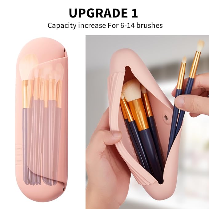 Silicone makeup brush holder travel