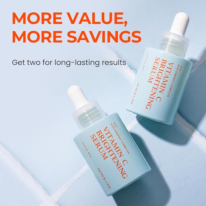 [SKIN&LAB] Vitamin C Serum for Face with Hyaluronic Acid and Niacinamide | Even Skin Tone Serum (1.01 fl oz)