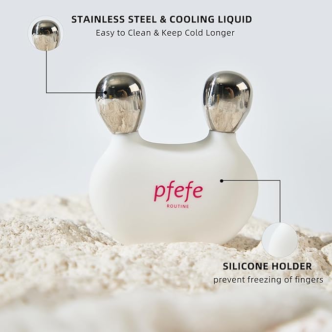 Stainless Steel Bunny Gua Sha & Face Roller, Cryo Rabbit Massager for Esthetician Supplies, Facial Roller for Puffiness, Wrinkles, Dark Circles