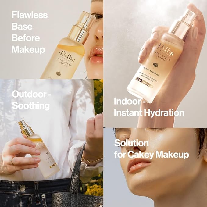 [2 Bottles] d'Alba Italian White Truffle First Spray Serum, Vegan Skin Care, Hydrating Face Moisturizer, Glow Serum for Radiant Skin, Non Comedogenic, All In One Mist (6.76 oz.)