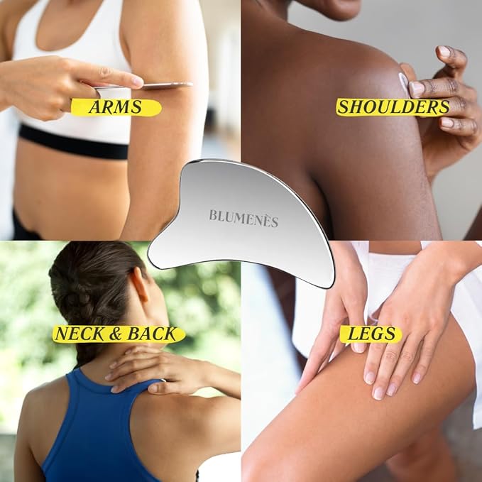 Blumenes - Traditional Gua Sha Tool & 10,000 mg Relief Cream - Post Workout Joint & Muscle Relaxation - Natural Topical Cream for Comfort & Soothing Massager Relief Bundle - 2-in-1 Bundle