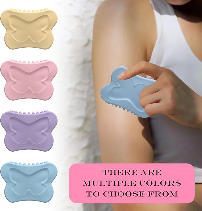 Silicone Facial Body Brush - Lymphatic Drainage Massager for Face, Neck Lifting, Gua Sha Beauty Tool to Shape & Radiant Skin (Purple)