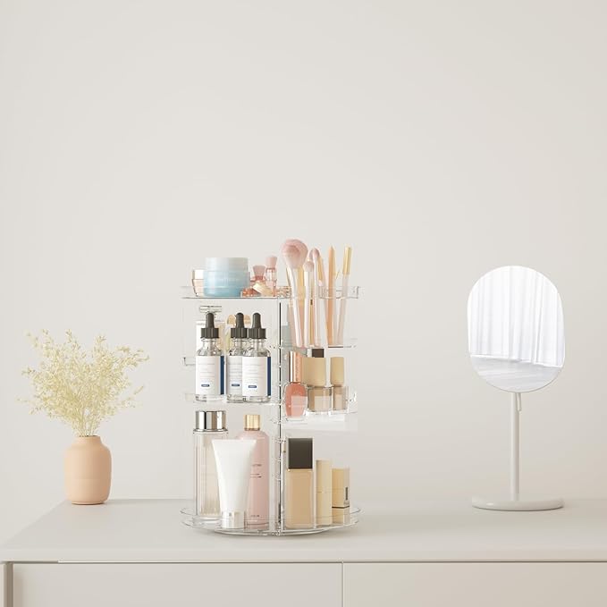 Rotating makeup organizer, diy 8