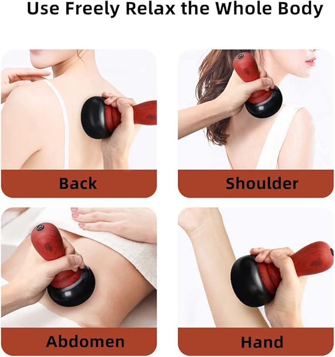 Hot Stones for Massage, Electric Body Massager with Temperature Control, Natural Bian Stone Gua Sha Scraping Massager for Home SPA Relaxation Treatment Pain Relief
