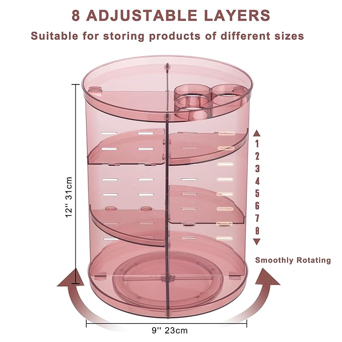 Rotating makeup organizer, diy 8