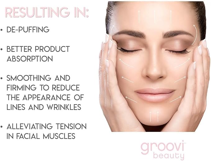 Face Roller Massaging Stones Uplift Skin, Promote Lymphatic draining, Reduces fine Lines & Wrinkles, de-Puffs The Skin & Reduces Facial Muscle Tension | No Batteries