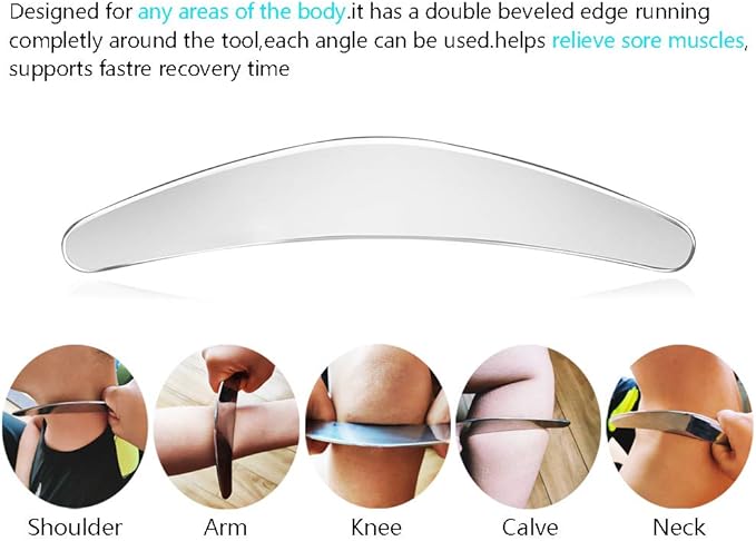 Gua Sha Scraping Massage Tool Iastm Tool Sidekick Tool Medical Stainless Steel Physical Therapy Scraper Myofascial Release Tool Massager for Scar Tissue,Soft Tissue Body Muscle Shoulder