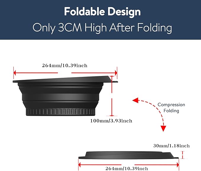 Silicone Face Bowl for Ice with Built-in Icetray,Ice Facial Folding Washbasin,Foldable Face Ice Bath Bowl,Skin Tightening, Acne Relief Facial Plunge Bowl for Home & Travel (Black)