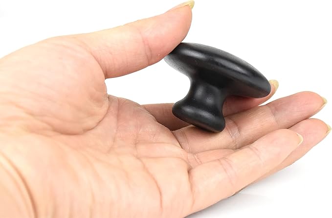 2 Pcs Mushroom Shaped Massage Stones Natural Bian Stone Hot Rock for Spa Massage