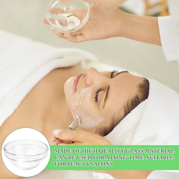 10 Pcs Glass Facial Mask Bowls, Essential Oil Bowl DIY Cosmetic Beauty Tool for Home Salon Spa Face Skin Applicator Bowl(Transparent)