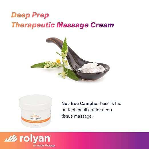 Rolyan Deep Prep Therapeutic Massage Cream, 8 oz