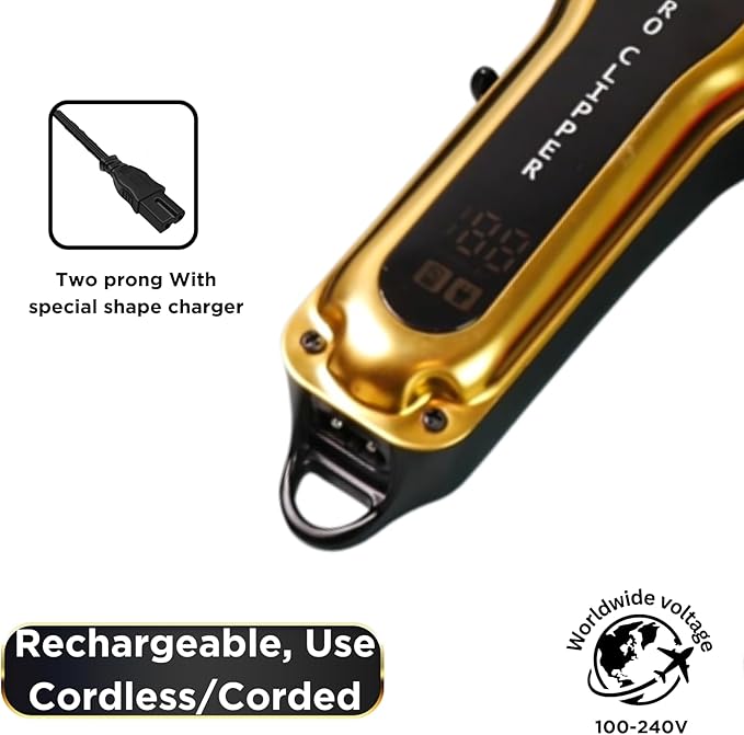 Supreme Trimmer Pro Clipper All Metal w/Fade Blade | 300 Min Run Time Professional Clipper Set, Cordless Beard Trimmer | STC5030 Gold