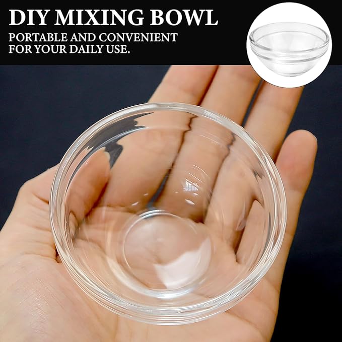 10 Pcs Glass Facial Mask Bowls, Essential Oil Bowl DIY Cosmetic Beauty Tool for Home Salon Spa Face Skin Applicator Bowl(Transparent)