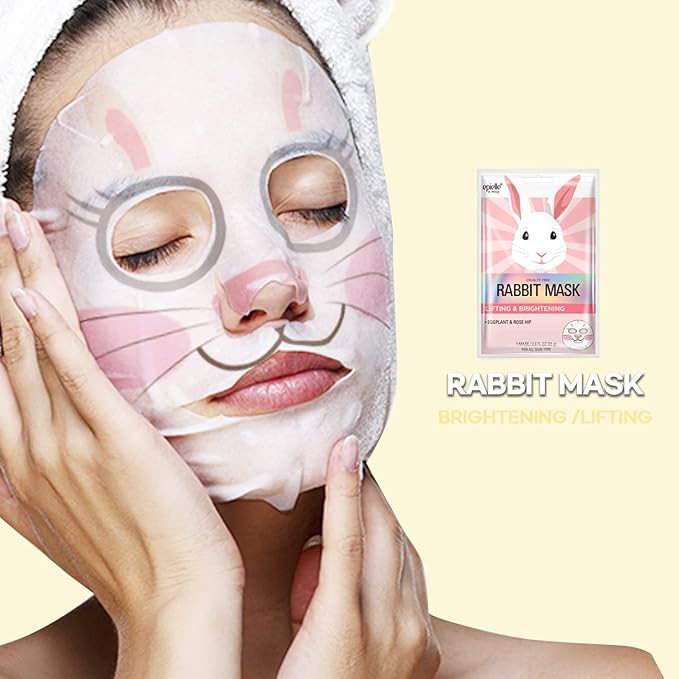 Epielle Animal Character Sheet Masks 12 Pack, Hydrating & Moisturizing Korean Face Mask Skincare Set, Spa Day, Birthday Party, Self Care Gifts for Women