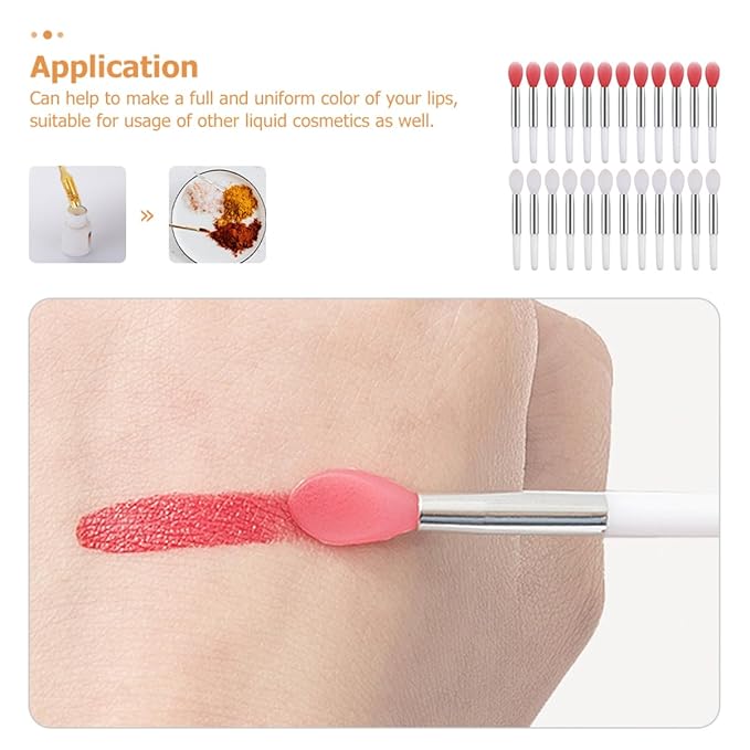 24pcs Lip Makeup Brush Silicone Lip Brush Mask Applicator Makeup Tools