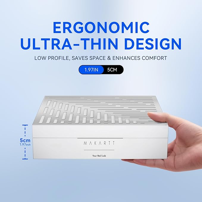 Makartt Nail Dust Collector - Dust Collector Nail Tech Quite SYMPHONEE Dust Extractor Vacuum for Acrylic & Gel Nails Plug-in Ultra Thin Portable with Reusable Filter White