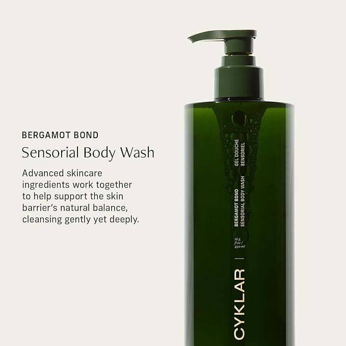 Sensorial Body Wash. Bergamot Bond Hydrating Cleanser with Moisture Locking Multi-Oil Complex, Sodium PCA and Glycerin. Nourishing Shower Gel for Women and Men, 16.5 Fl Oz Luxury Bodywash