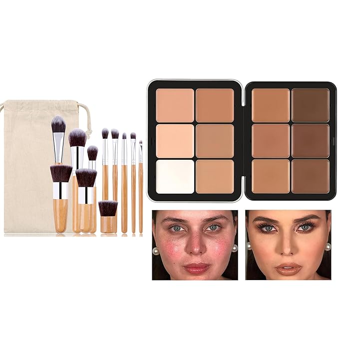 Makeup Cream Contour Palette with Makeup Brush, 12