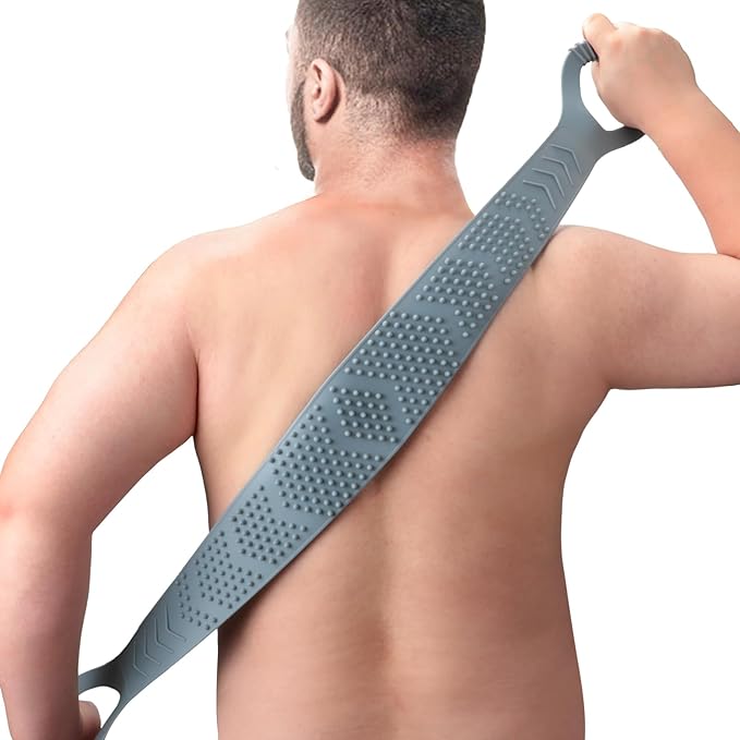 Silicone back scrubber for shower